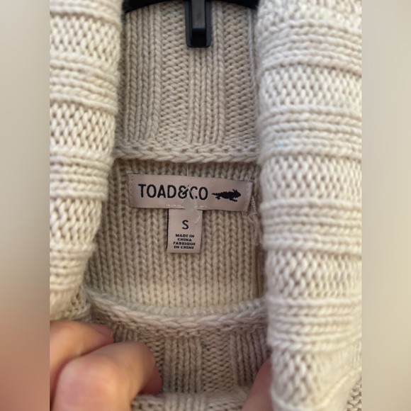 NWT Toad&Co Audrey Turtleneck Sweater Women's S Egret Stripe Recycled Wool - Picture 2 of 9